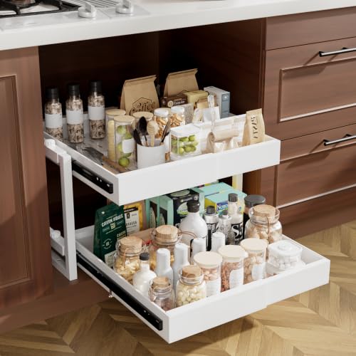 2-Tier Expandable Pullout Cabinet Organizer,Adjustab | Pull Out Organi - Image 2