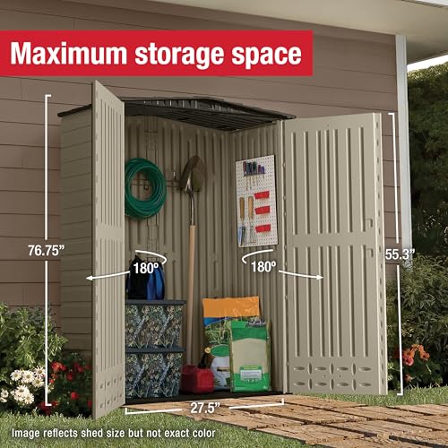 Rubbermaid Resin Weather Resistant Outdoor Storage Shed, 5 x 2 - Image 4