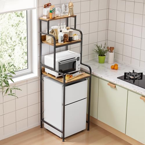 Mini Fridge Stand, 21"Wx23"Dx68"H Microwave Shelf - Image 6