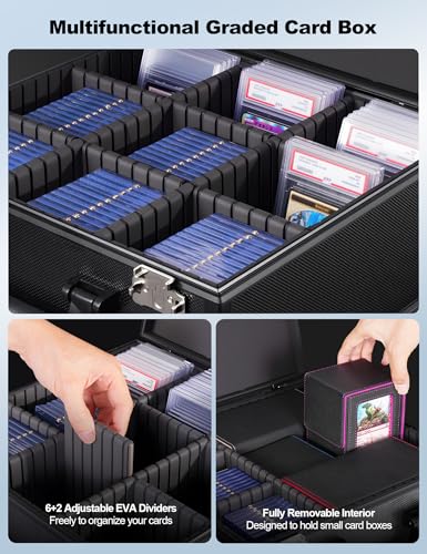 Black Graded Card Storage Box, TSA Lock Slab Case, Display Window - Image 6