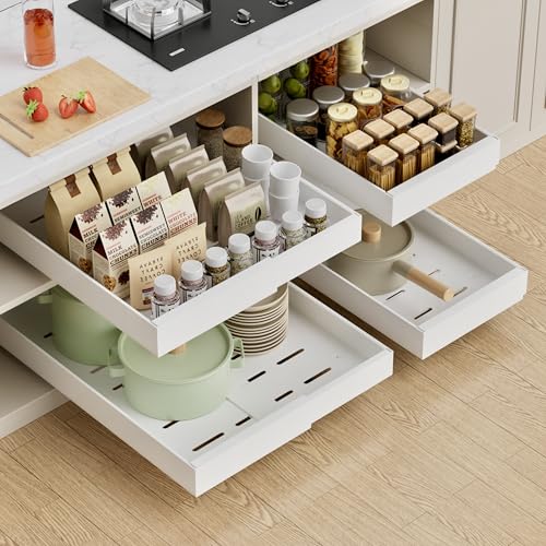 PAKETA 4 Pack Expandable Pull Out Cabinet Organizer,21" Deep - Image 2