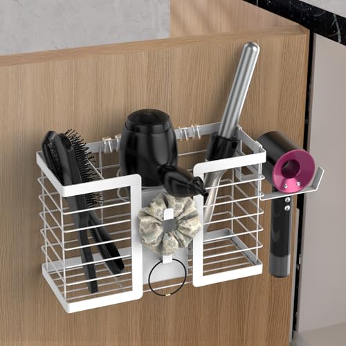 FUNKYLEE 3-in-1 Universal Hair Tool Organizer Wall Mount, White - Image 2