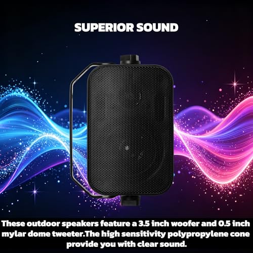 3.5 inch Outdoor Speakers Wired, Waterproof Wall Mount Speakers - Image 4