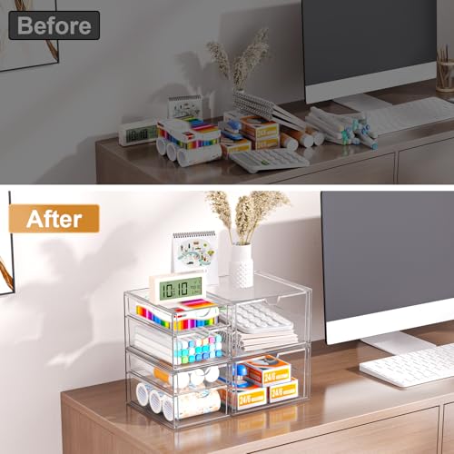Stackable Storage Drawers, Acrylic Organizers,7 Drawers - Image 6