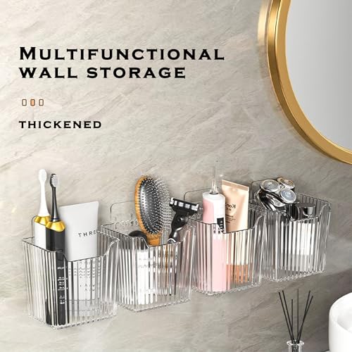 4 Pack Acrylic Wall Mount Organizer, Adhesive Cabinet Door - Image 4
