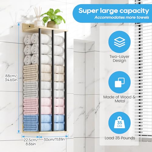 Towel Racks for Bathroom Wall Mounted, 3 Bar Wall Towel Rack - Image 3