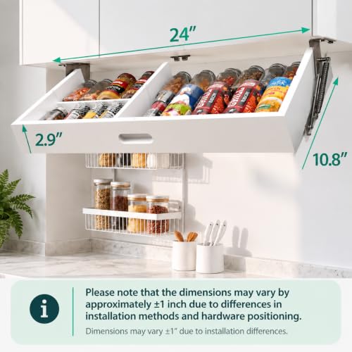 Pull Down Under Cabinet Spice Rack, Kitchen Storage Organizer - Image 3