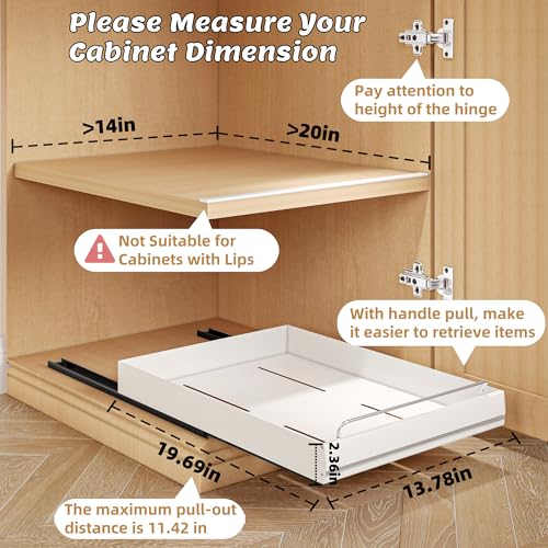 MINGLING 2 Pack Pull Out Cabinet Organizer, Stainless Steel White - Image 3