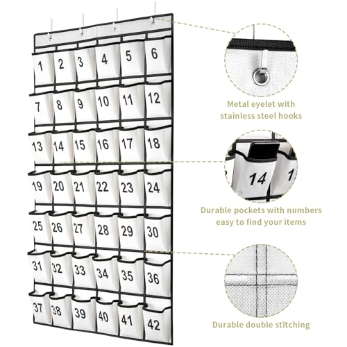 SAVERHO 42 Pockets Numbered Classroom Pocket Chart for Cell - Image 4