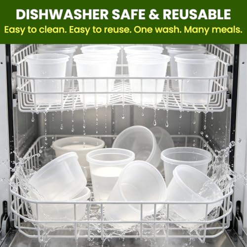 32oz Plastic Deli Containers with Lids 24 Sets Food/Soup Storage - Image 7