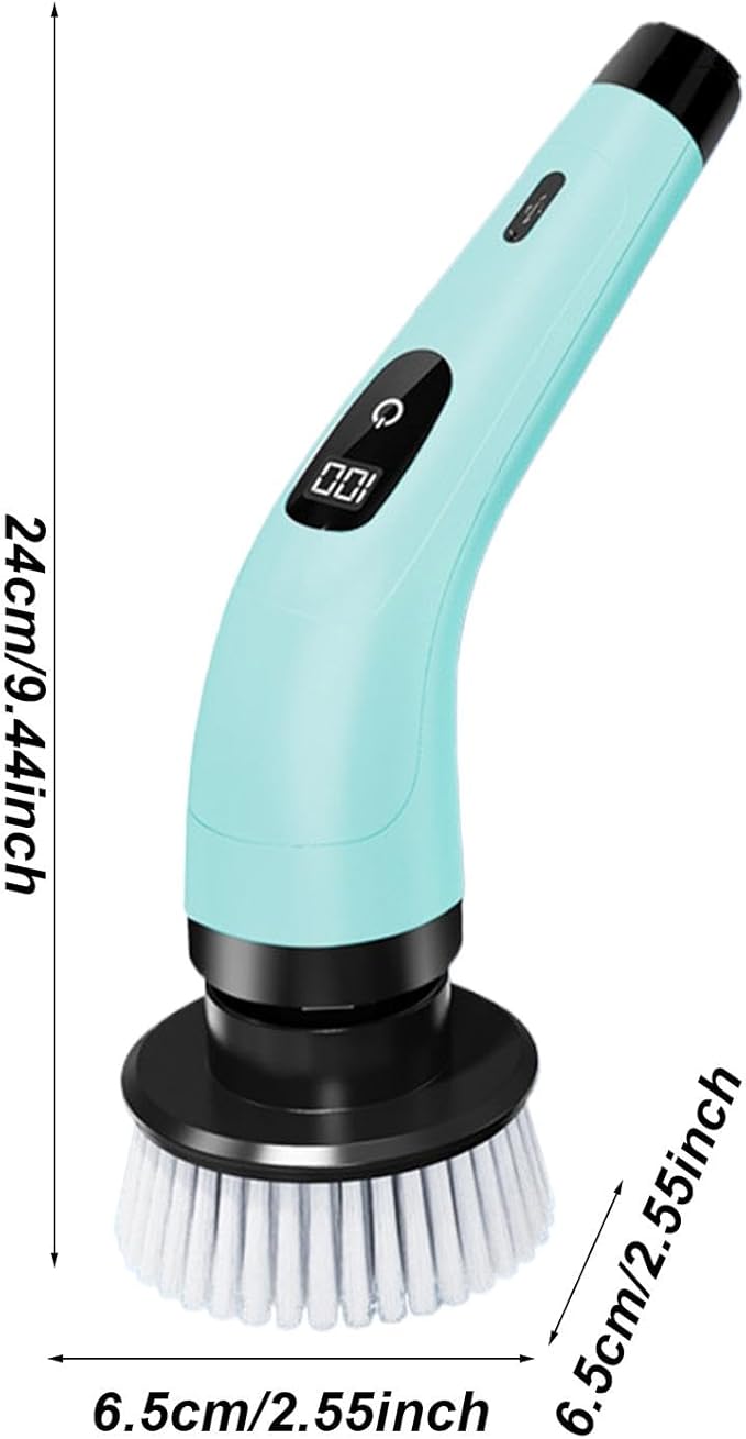 Electric Spin Scrubber, Cordless Bathroom Scrubber, Electric Brush Cleaner, 370 RPM USB Rechargeable Scrubber with 3 Replaceable Brush Heads, 2 Adjustable Speeds Bathroom