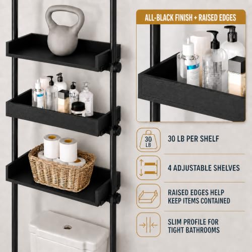 ALLZONE Tension Over The Toilet Storage Cabinet, No- | All Products - Image 4