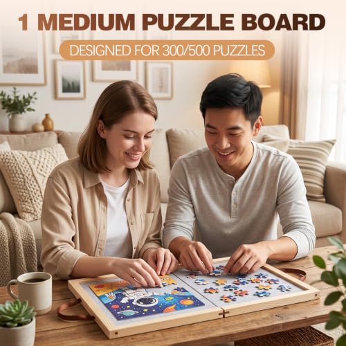 Foldable Jigsaw Puzzle Board with 6 Sorting Trays, 16 x 23 Inch - Image 3