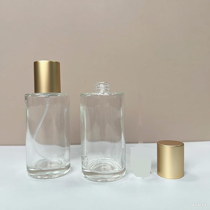 Glass Perfume Bottle Empty Refillable 8Pack Clear Travel Perfume Spray Atomizer Bottle 50ml Perfume Fine Mist Spray Perfume Bottle Atomizer Container with Sprayer Applicator (Cylinder Clear 50ml 8PCS)