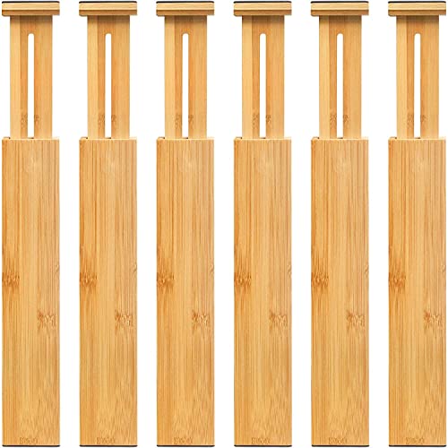 VaeFae 6-Pack Adjustable Bamboo Drawer Dividers - Image 2