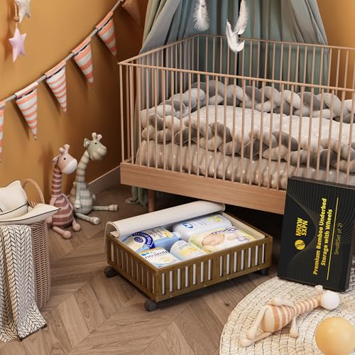 Bamboo Under Bed Storage Containers with Wheels, 2 Pack - Image 7