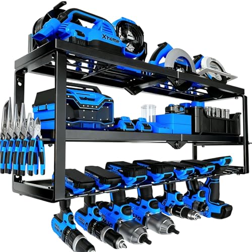 Heavy Duty Power Tool Organizer Wall Mount - 3 Tier Metal - Image 2