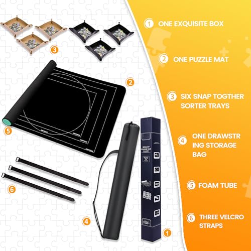 Pohxev Jigsaw Puzzle Mat Roll Up, Portable Saver Pad 48” x - Image 5