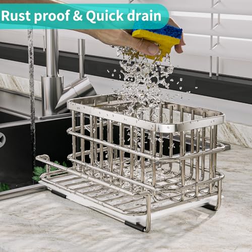 HapiRm Kitchen Sink Organizer, SUS304 Stainless Steel Rustproof - Image 4