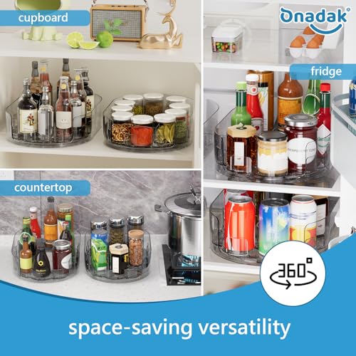 Lazy Susan Organizer for Refrigerator, 13" x 8.5" Clear - Image 5