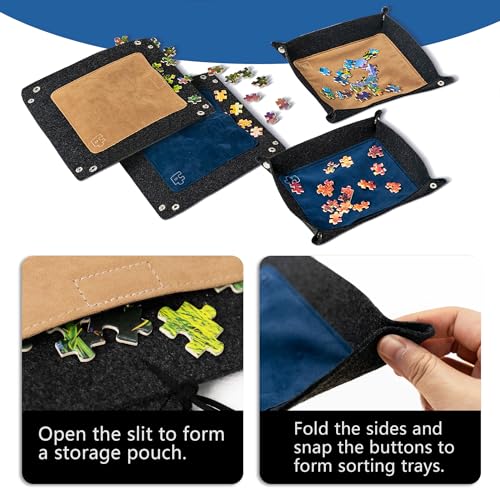 Large Puzzle Mat Roll Up, Jigsaw Storage 46"x26" Felt Mat - Image 5