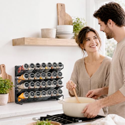 Spice Rack Organizer for Cabinet with 28 Spice Jars, 386 Labels - Image 4