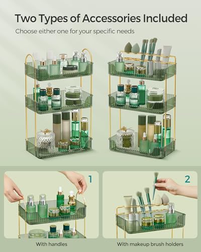 SONGMICS 3-Tier Makeup Organizer, Square, Customizable - Image 3
