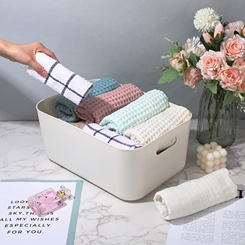 Zopeal White Plastic Storage Bins,10 Pcs,14 x 10.5 x 6.4 Inch - Image 7