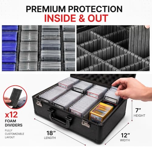 Graded Card Case 4-Row PSA Slab Case with TSA Lock, 12 Foam - Image 3