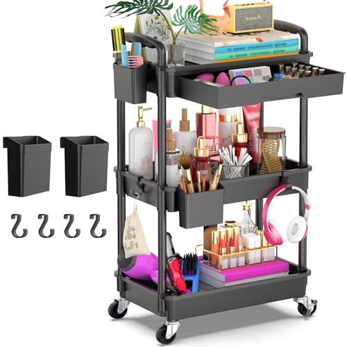 Goovilla 3 Tier Rolling Utility Cart Organizer - Image 2