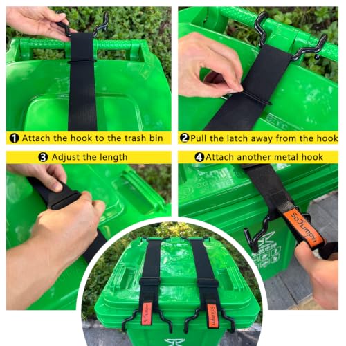 Trash Can Lid Lock Strap with Handle for Animals Proof & - Image 6