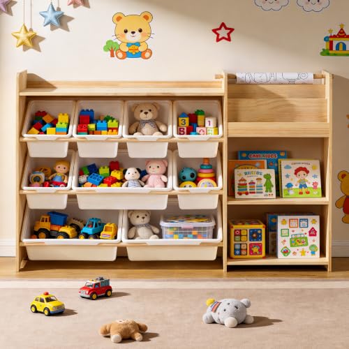 3-in-1 Montessori largeToyStorageBox withKidsBookshelf - Image 3