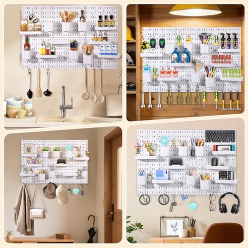 48 PCS Pegboard Wall Organizer Kit, 6 Panels with 42 Hooks - Image 6