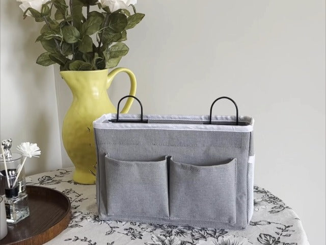 Kanrichu 2pcs Middle Wall Hanging Organizer Bag, Linen Fabric - Image 8