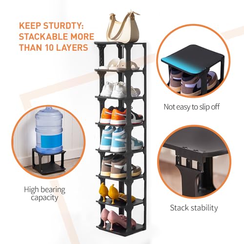5 Tiers Vertical Shoe Rack, Narrow Free Standing Shoe - Image 4