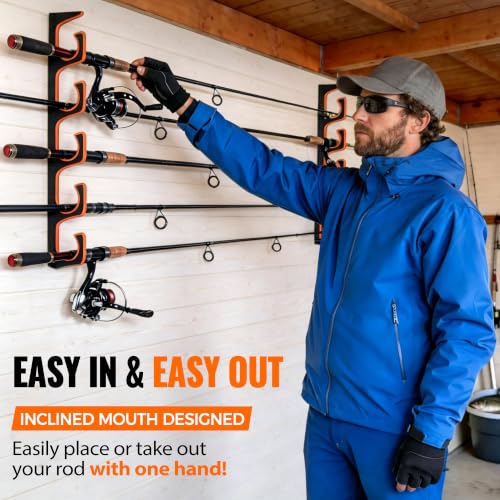 PLUSINNO H5P Fishing Rod Holders for Garage Wall/Ceiling - Image 5