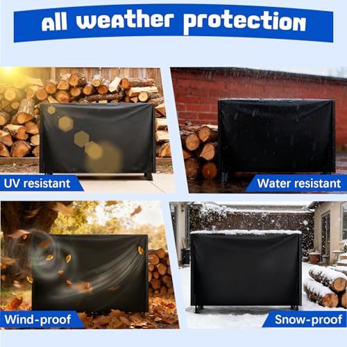 6FT Firewood Rack Cover, Heavy Duty 600D Waterproof - Image 7