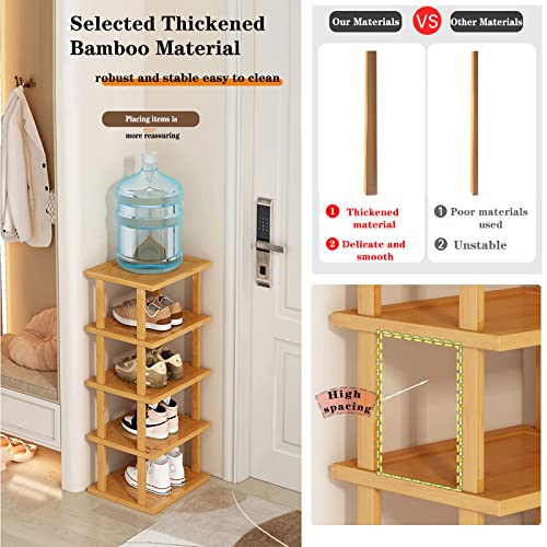 Vertical Shoe Rack,Tall Narrow Shoe Shelf Organizer Entryway Shoe - Image 6