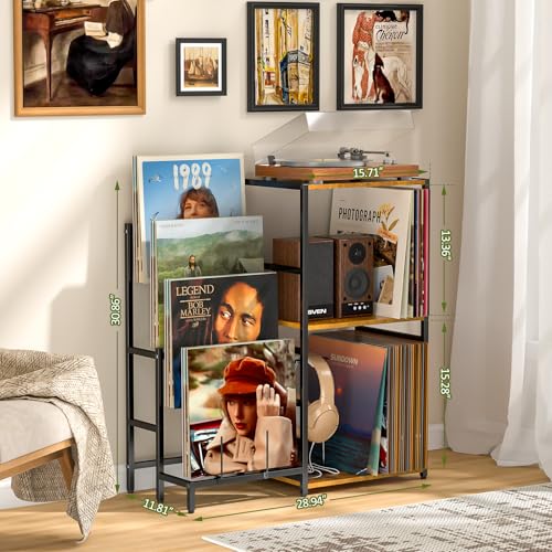 Record Player Stand, Turntable Stand with 4-Tier Vinyl - Image 5