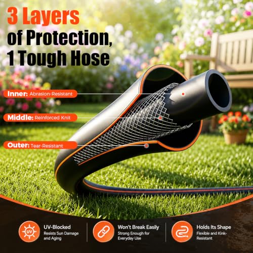 100FT Retractable Garden Hose Reel,5/8 Inch Wall Mounted - Image 6