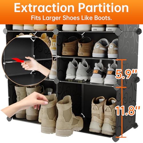 MAGINELS 6-Tier Shoe Rack,Expandable Plastic Shoe Cabinet. Shoe - Image 3