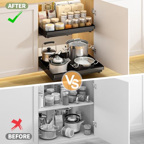 DOMNIU Pull Out Cabinet Organizers Expandable,Black, | All Products - Image 7