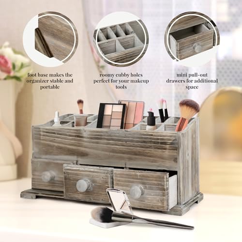 Besti Rustic Vanity Organizer for Cosmetics, Makeup - Image 4