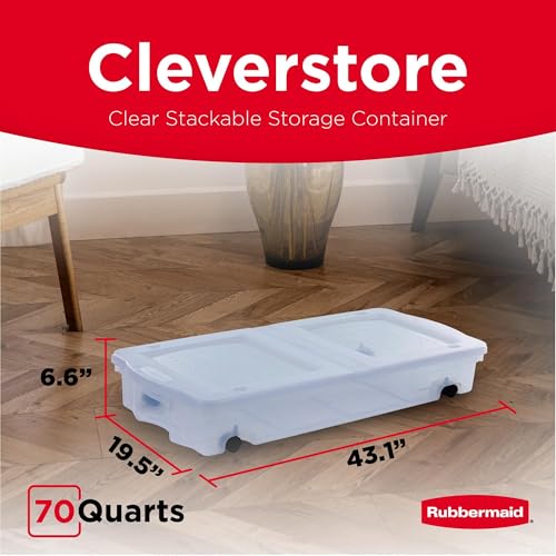 Rubbermaid 68 Quart Under the Bed Low Profile Storage Boxes - Image 3