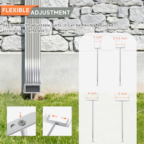 12 inch Rainwater Downspout Bracket with Strap, White,4Pcs - Image 4