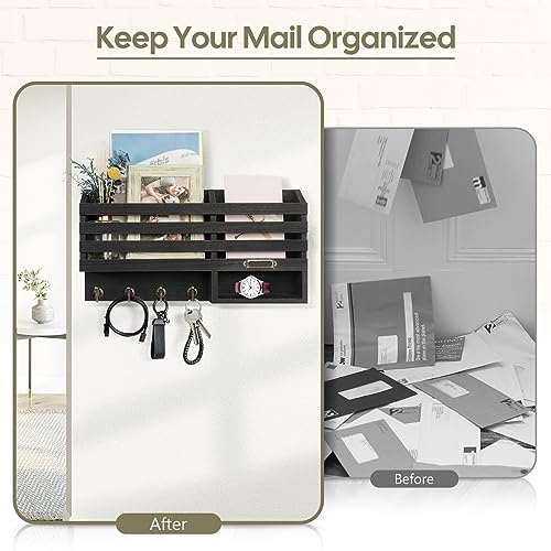 FifthQuarter Mail Holder Wall Mount with 2 Mail Slot and 4 - Image 4