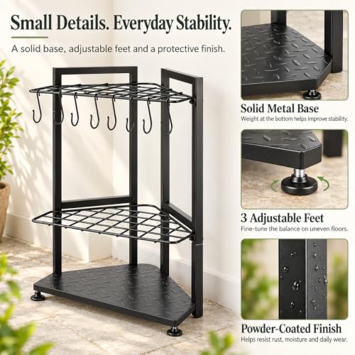 YueTong Corner Garden Tool Organizer, Freestanding Rack - Image 7