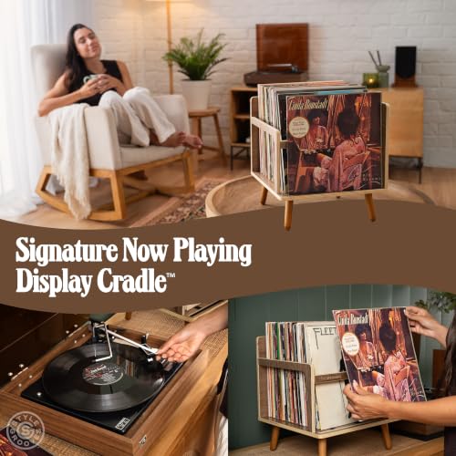 Walnut Vinyl Record Holder | Holds 50-65 LPs | Vinyl - Image 6