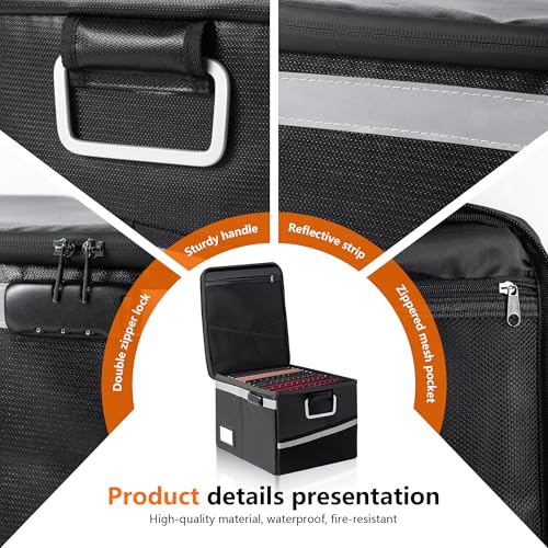 Fireproof Waterproof Document Box with Lock Collapsi | All Products - Image 5