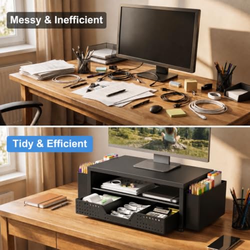 ECOLOVI Desk Organizer and Accessories, 2-Tier Computer Monitor - Image 4